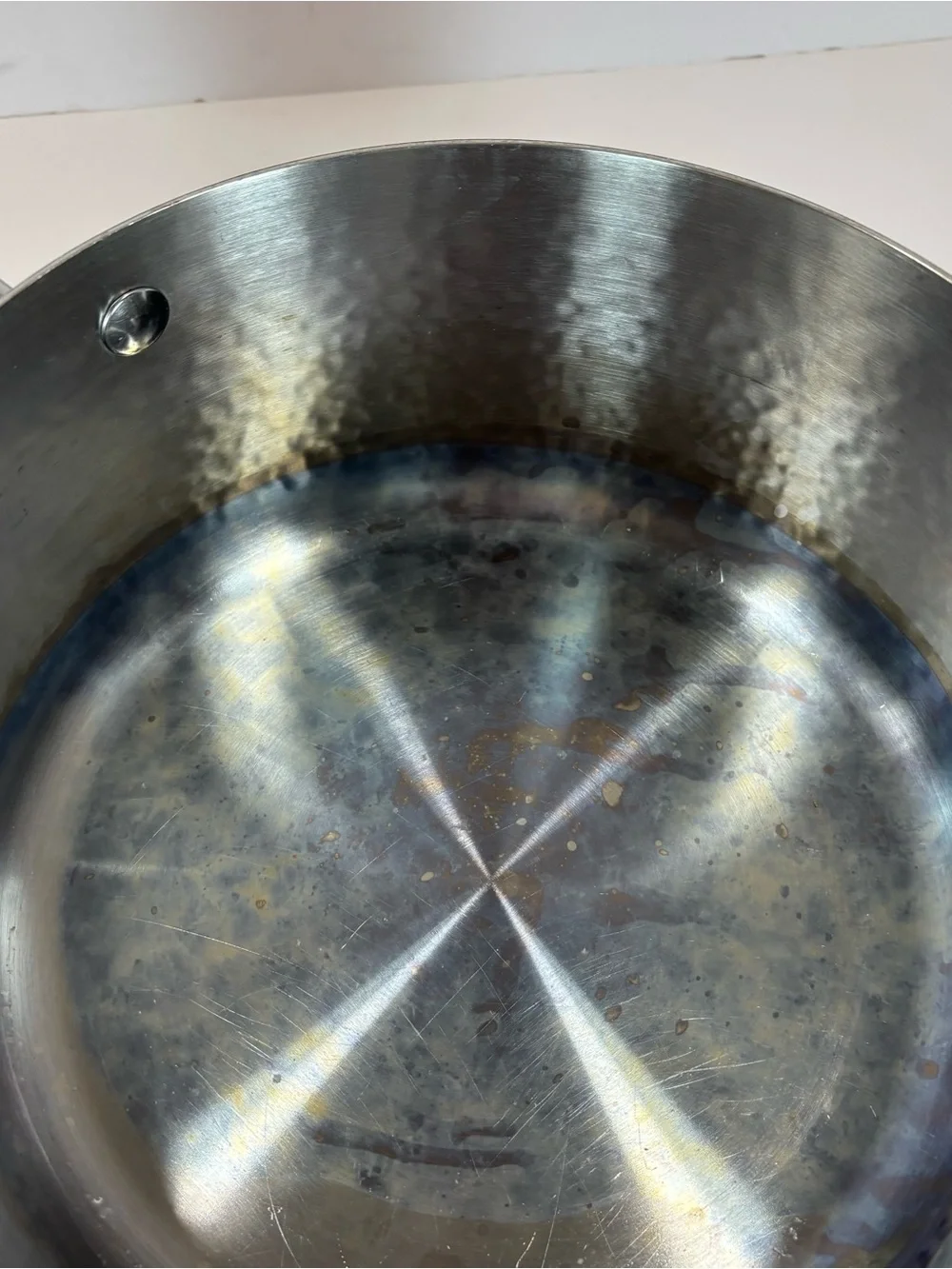 Lot Of 2 VTG French Style Hand Hammered Copper Saucepans Tin Lined 8”/5” W/Lids